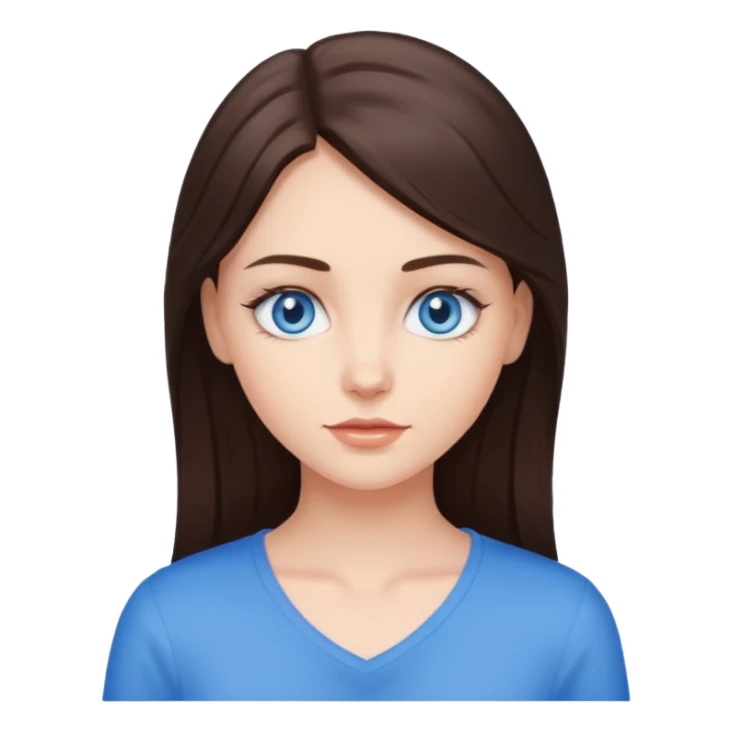 Brunette Girl with blue eyes sticker