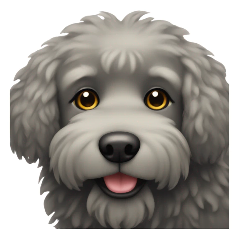 Black fluffy dog with big nose  sticker