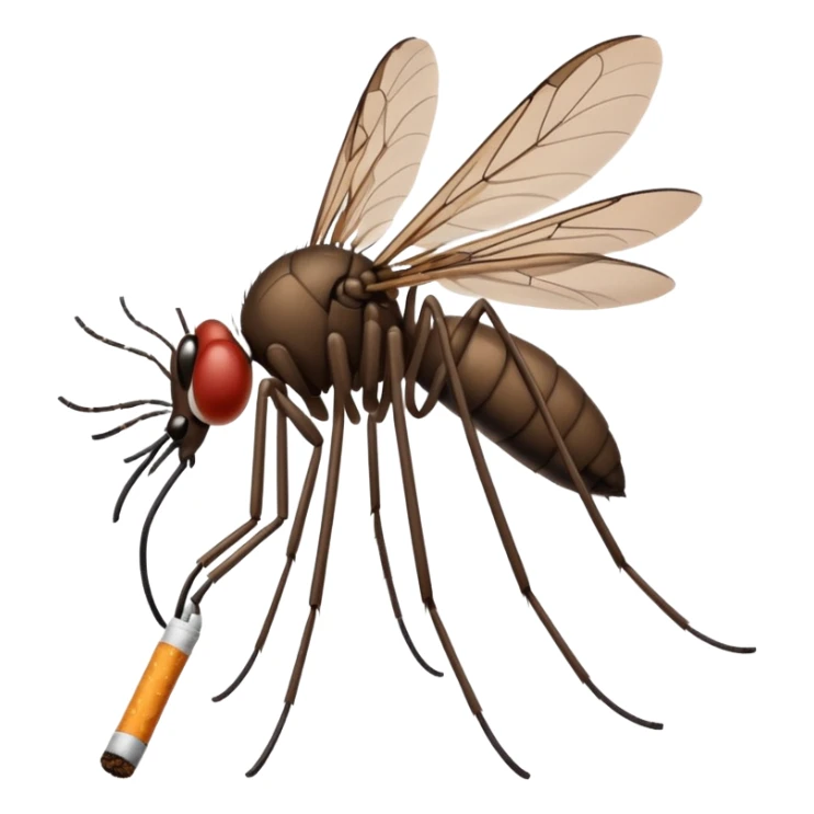 mosquito negro fumando un cigarro sticker