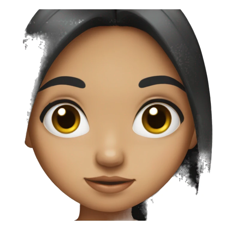 Cute hispanic girl with big eyes and black hair sticker