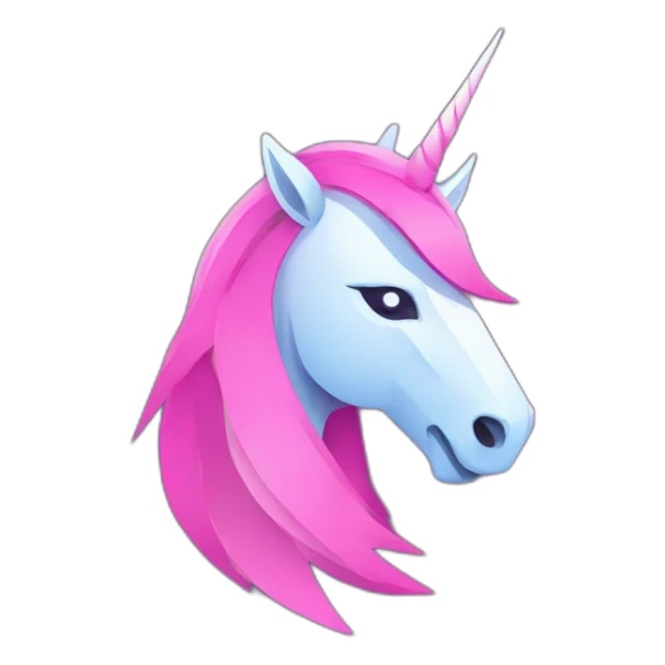 Simple minimalistic Warrior Esport Pink style logo, unicorn, profile view logo, blue background sticker