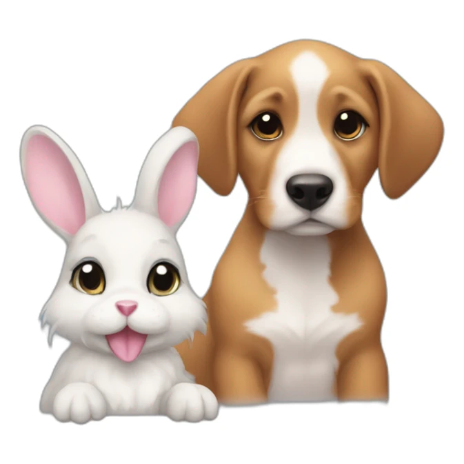Duck bunny and havenese puppy sticker