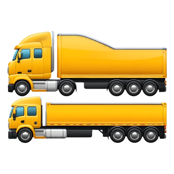 yellow sleeper semi truck with flat bed semi trailer sticker