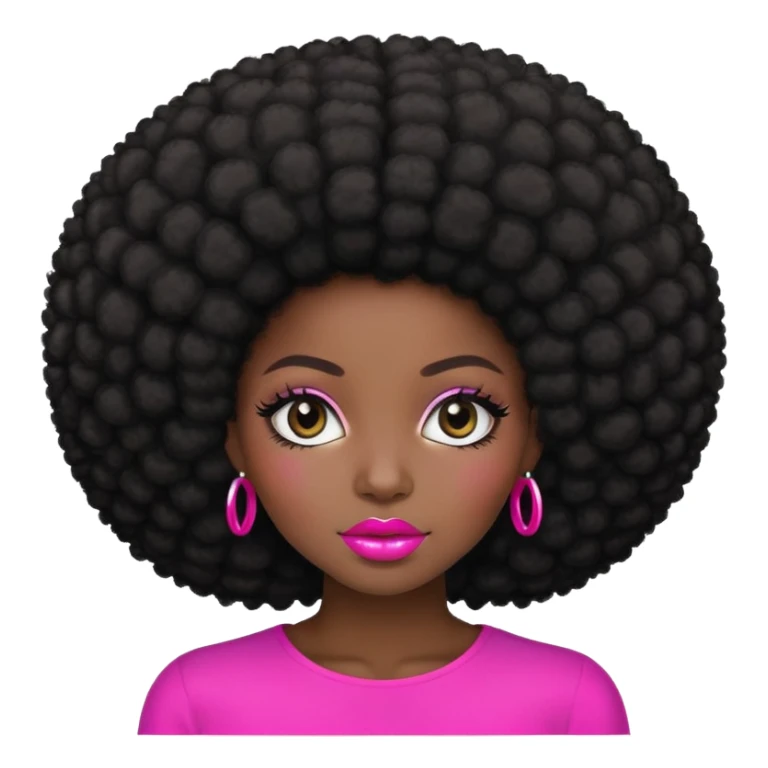 Black girl with Afro hair pink lips  sticker