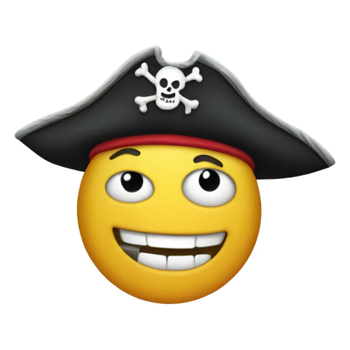 Pirate smiley face sticker