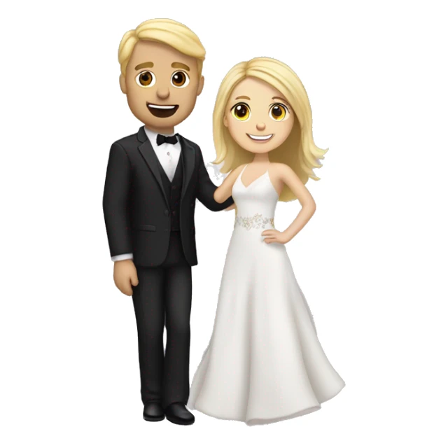 first dance wedding blond man and brunette woman sticker