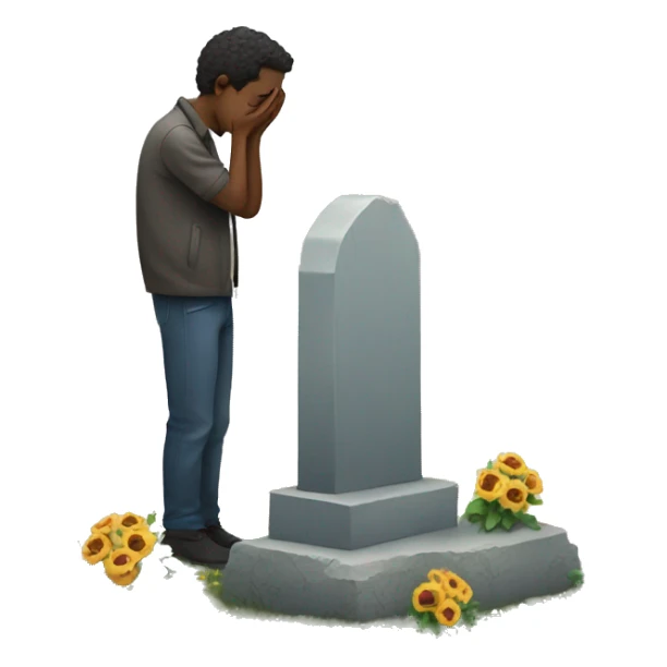 a man standing at the grave of his friend and thinking about a gift sticker