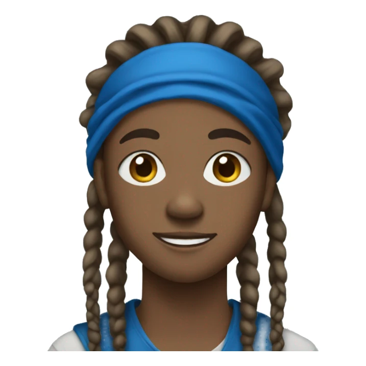 Black teen with dreadlocks and blue bandana sticker