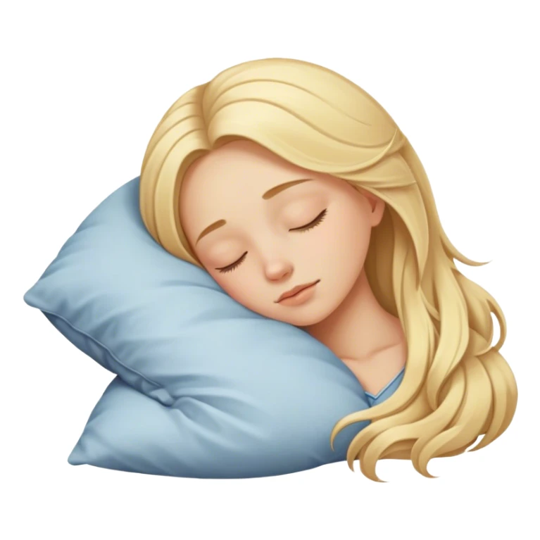 blonde girl with long hair sleeping sticker
