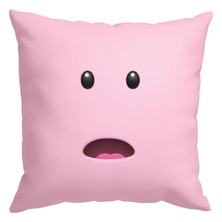 An emoji of pastel pink pillow sticker