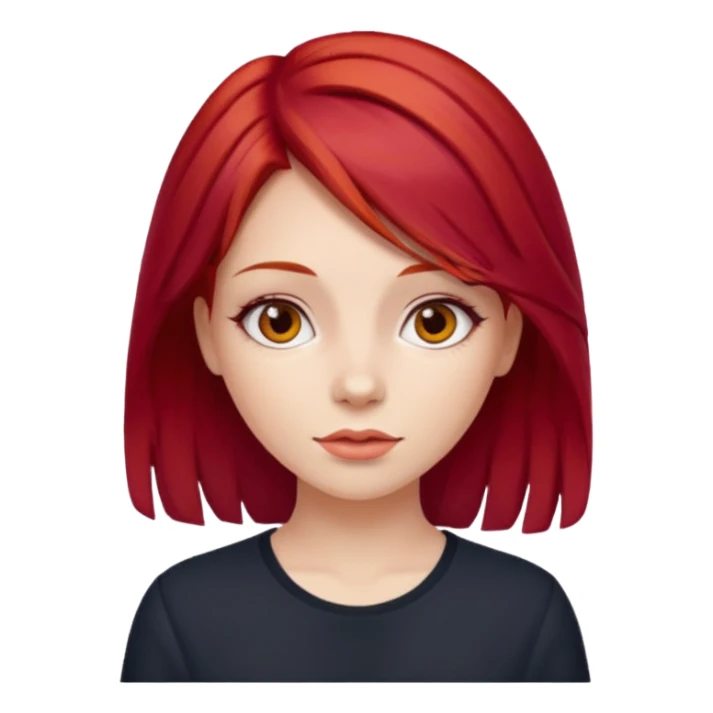 girl with cherry red hair sticker