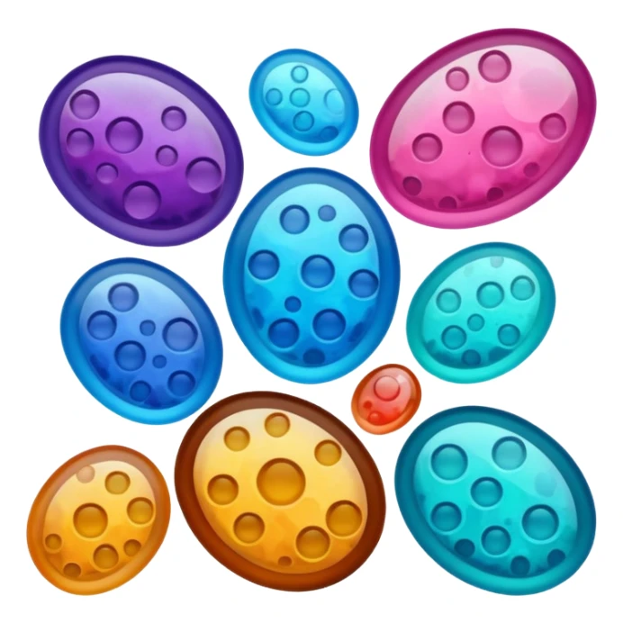 colorful stained cells histology sticker