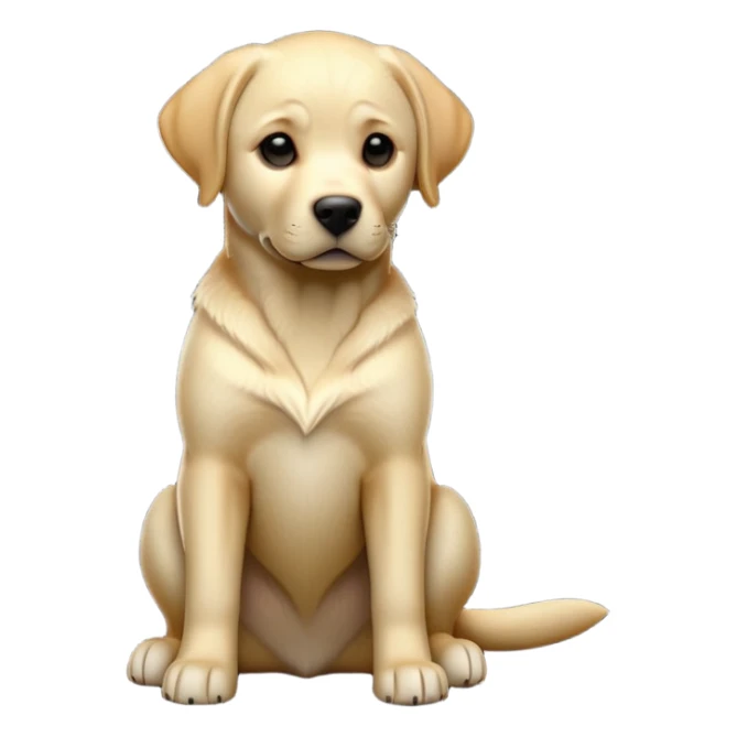 cinematic-[Labrador retriever]-realistic-full-body-sitting-emoji,-tail-resting-loosely-beside-its-paws,-head-tilted-dramatically, -sleek-[black]-fur,-simplified-yet-realistic-focused-features,-highly-detailed,-glowing-with-an-almost-sarcastic-glow sticker