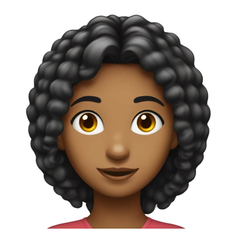 menina de olhos preto de cabelo longo cabelo preto e cabelo cacheado. sticker