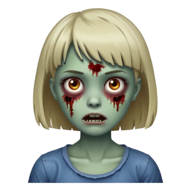 Garota zombie franja cabelo curto  sticker