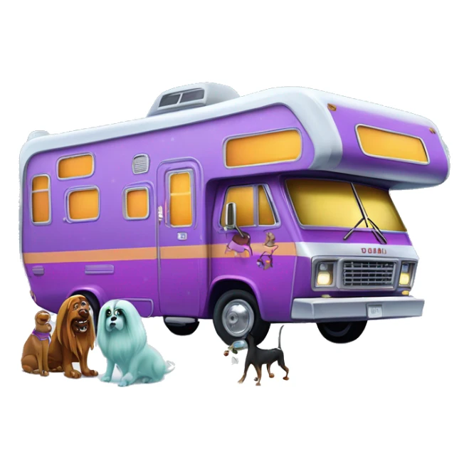 very expensive but haunted horror dream rv camper for Scooby Doo and the kids in the gang and Barbie while it’s cold and snowing hard outside  sticker