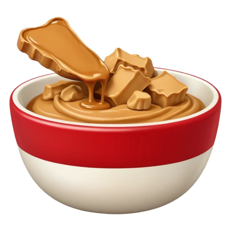 apple chunks in bowl with peanutbutter sticker