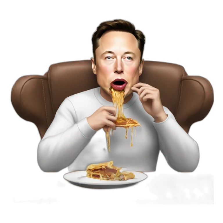 Elon Musk eating a chair sticker