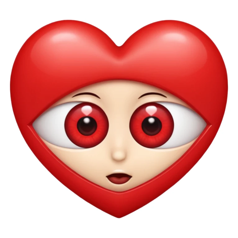 A kids Eyes popping out shaped like hearts  sticker