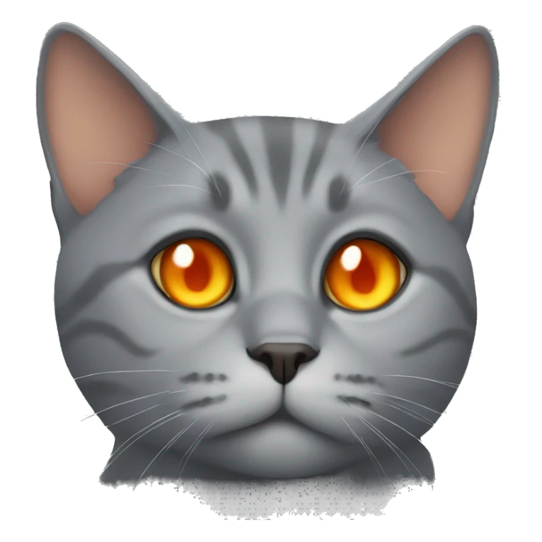 Grey Cat and orange eye and fat sticker