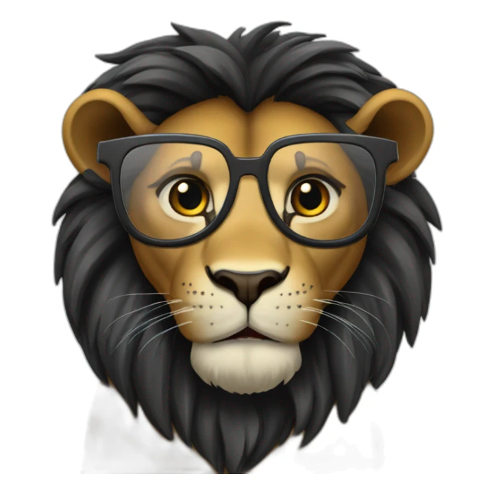 Lion crinière noire lunettes  sticker