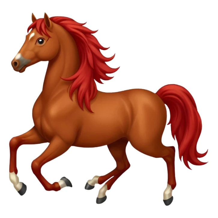 Liver red horse with a long flowing mane galloping sticker