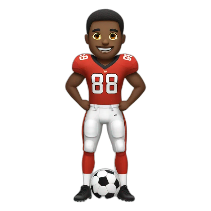 Football player with the number 88 on the back sticker