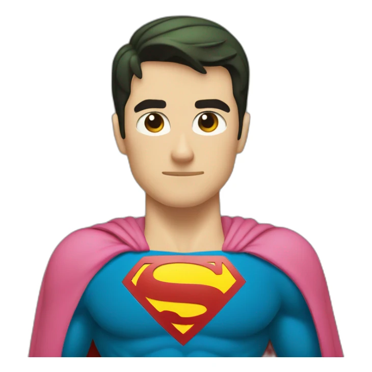 Right half superman left half batman in oink yellow and green sticker