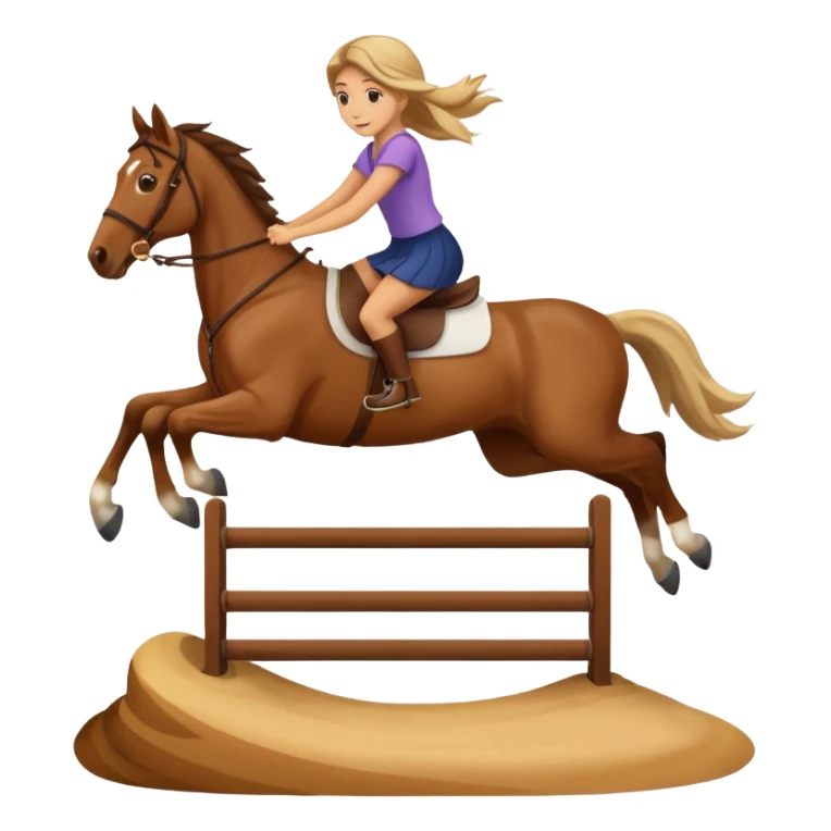 Girl jumping on a horse sticker