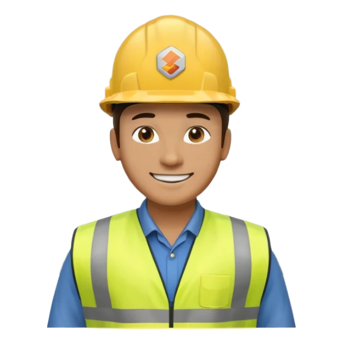 create a realistic emoji of a weather situations with a logistic worker in it sticker