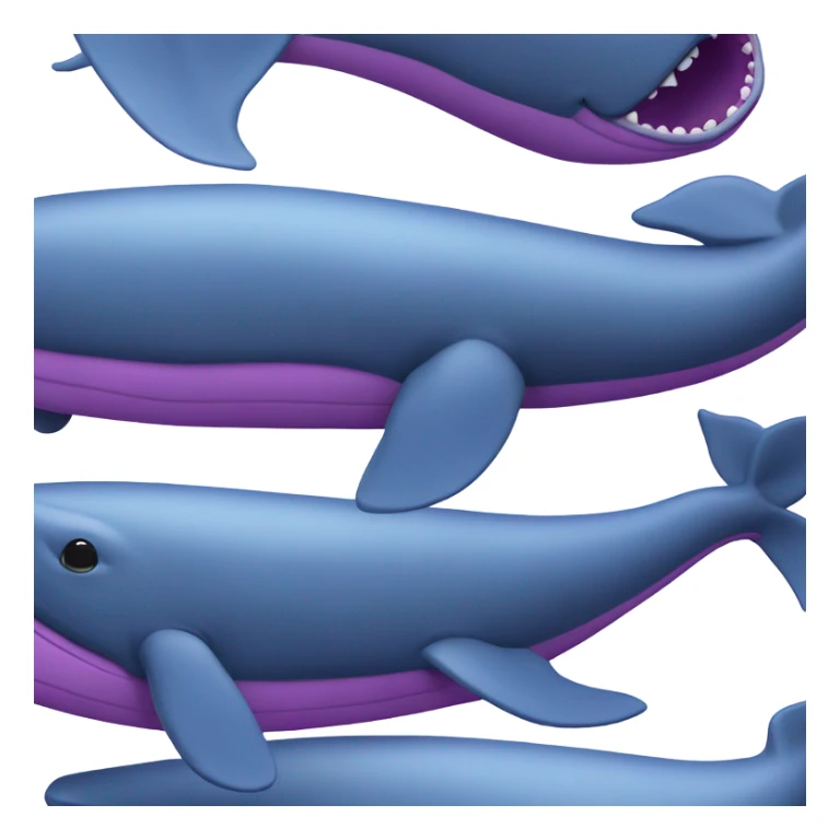 Blue whale purple, open mouth sticker