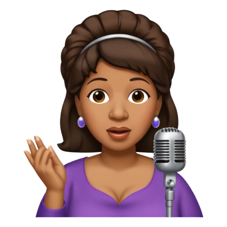Aretha Franklin with dark brown hair sticker