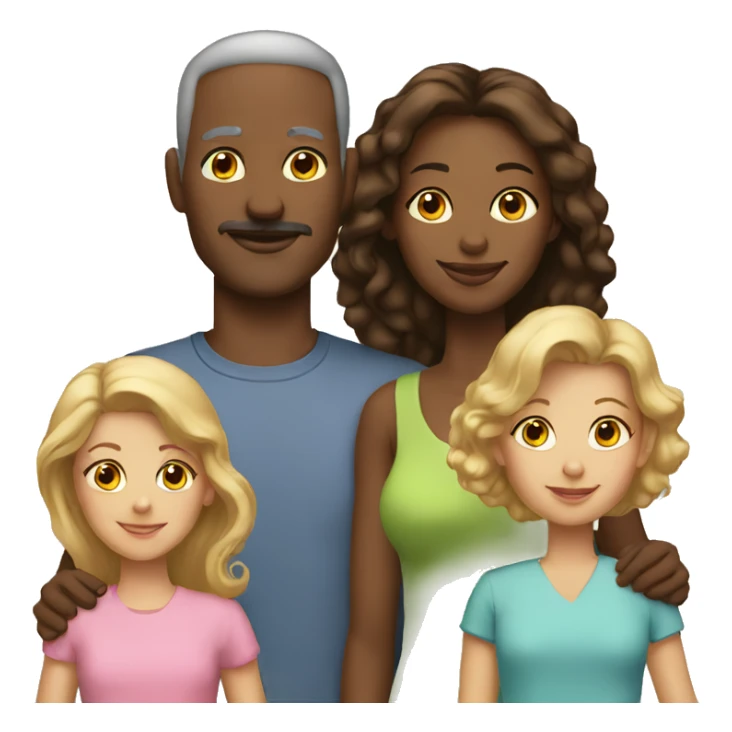 white mother father daughter sticker