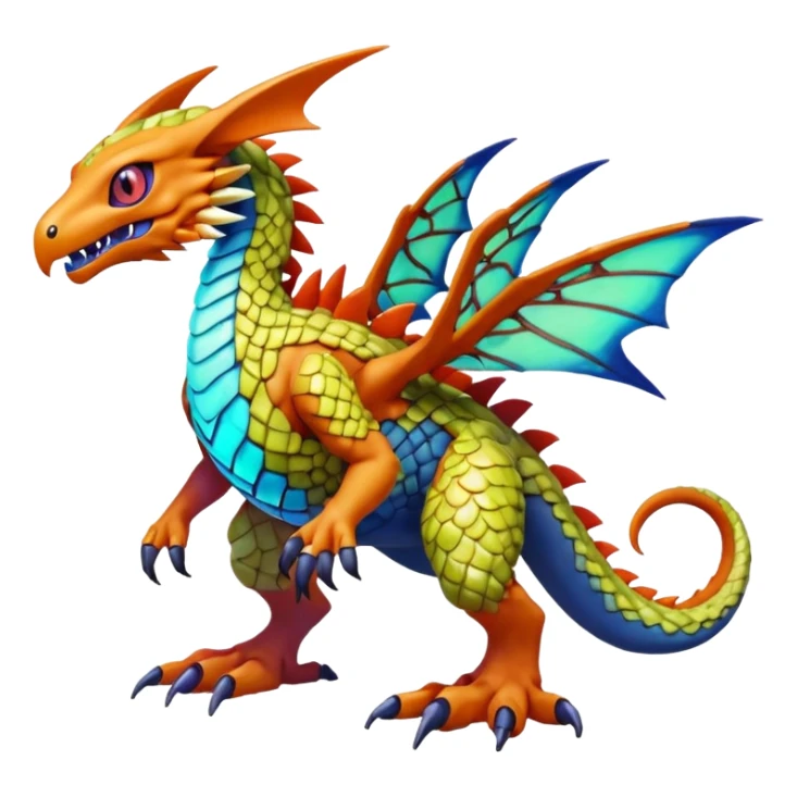  colorful dark Fakémon-Pokémon-Digimon-creature (full body) sticker