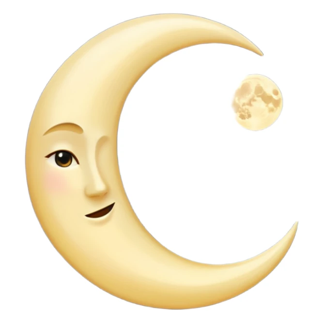 "Peaceful crescent moon with soft glow, no people" sticker
