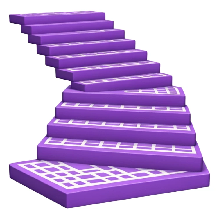 42-foot purple steps in floor map with lines no stairs sticker