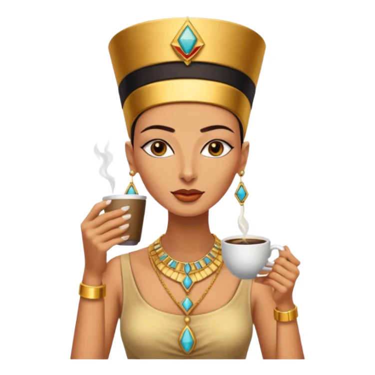Nefertiti egypt woman drink coffee sticker