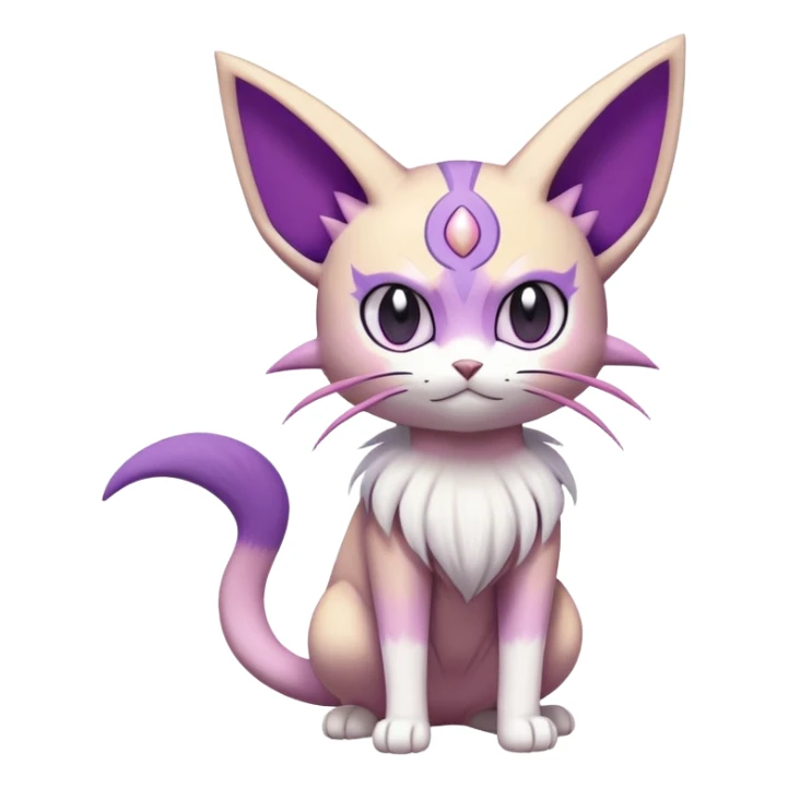 Meowth-Espeon-Skitty-Pokémon-Fakémon-hybrid-creature (full body) sticker