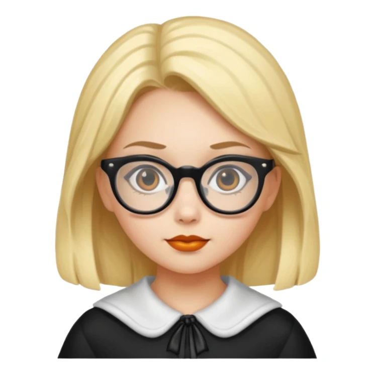 girl with hallowen costumes with glasses sticker