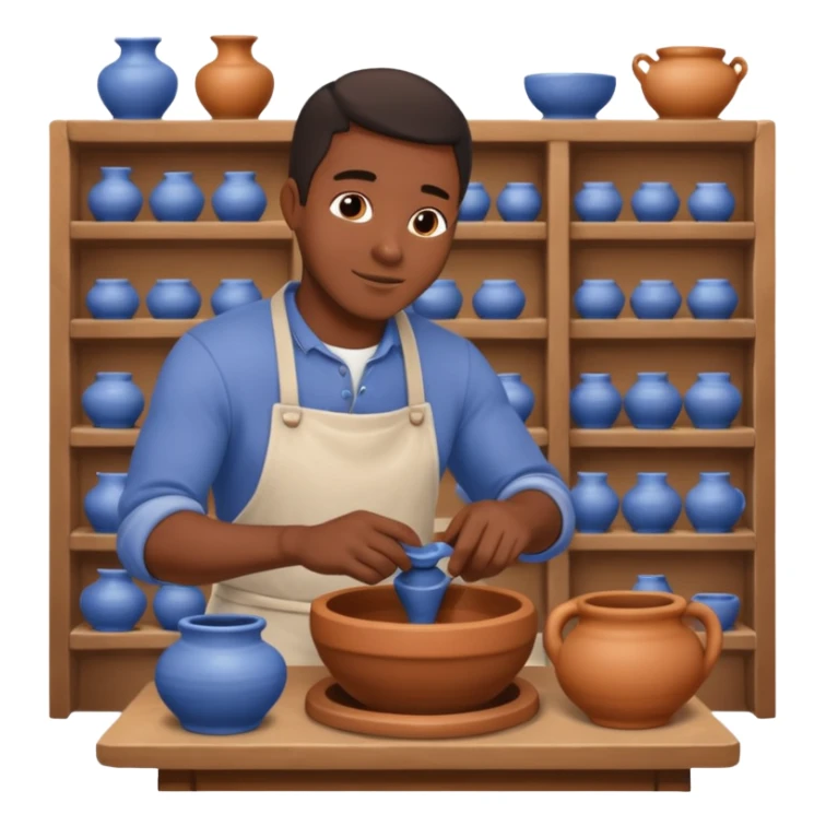 Pottery Wheel Artist black man  sticker