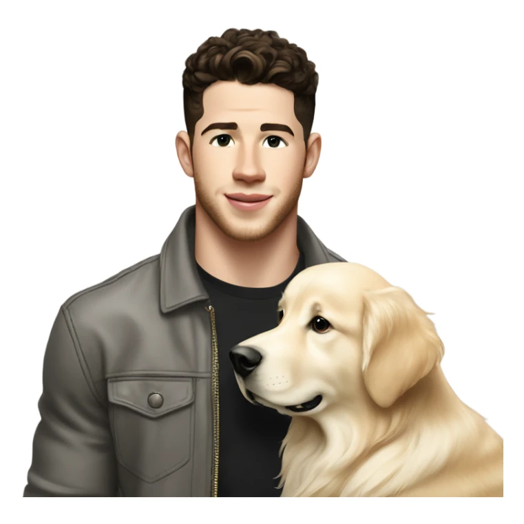 Nick Jonas and English cream golden retriever  sticker