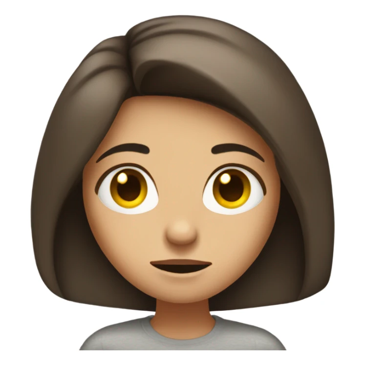 Brunette long hair girl rude face sticker