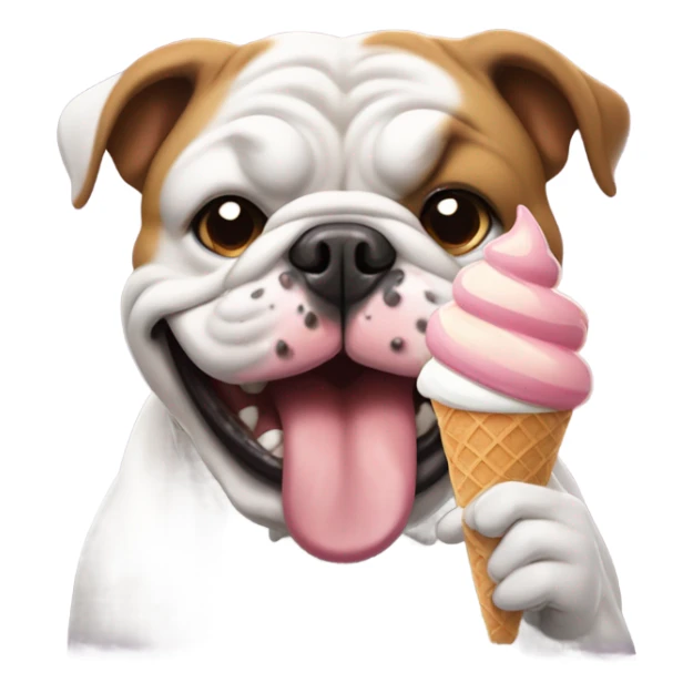 Bulldog eating ice cream sticker