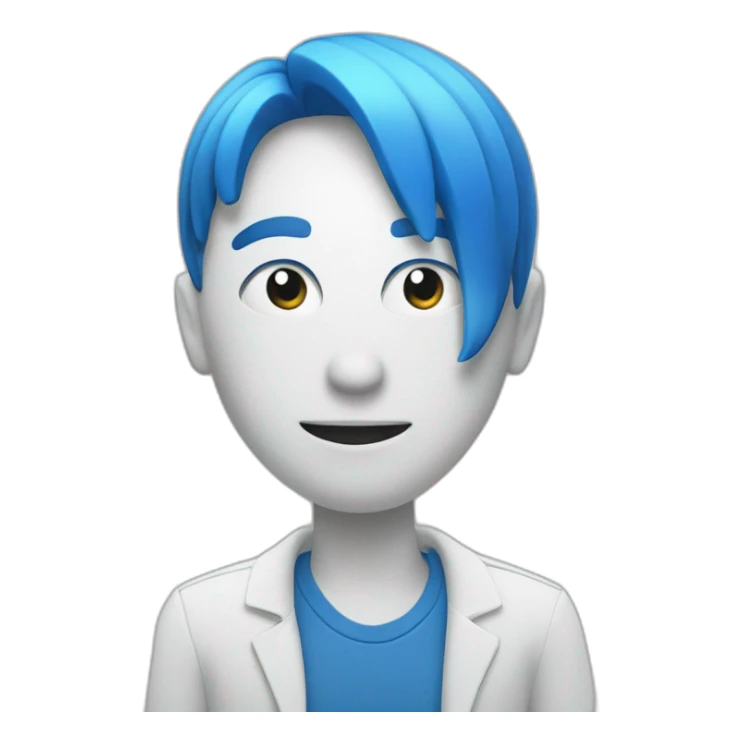 An Emoji with 3D letter white and blue. It’s write « OK. » sticker
