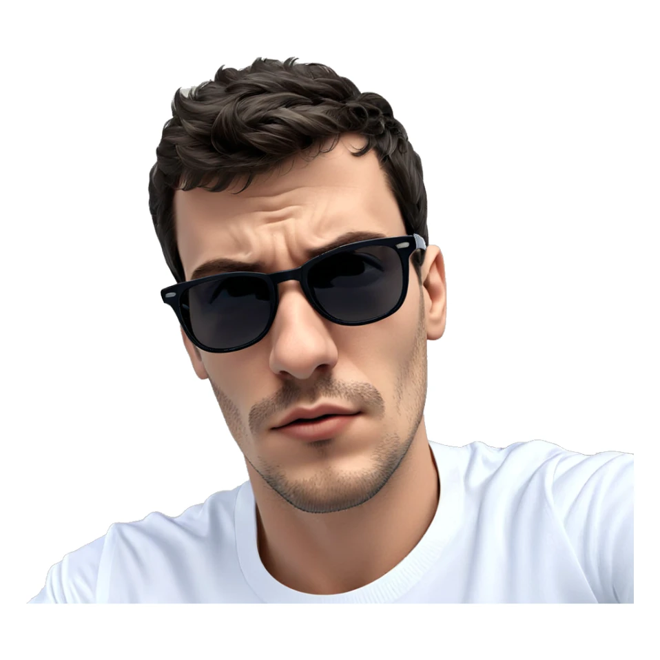 cool guy in white shirt sticker