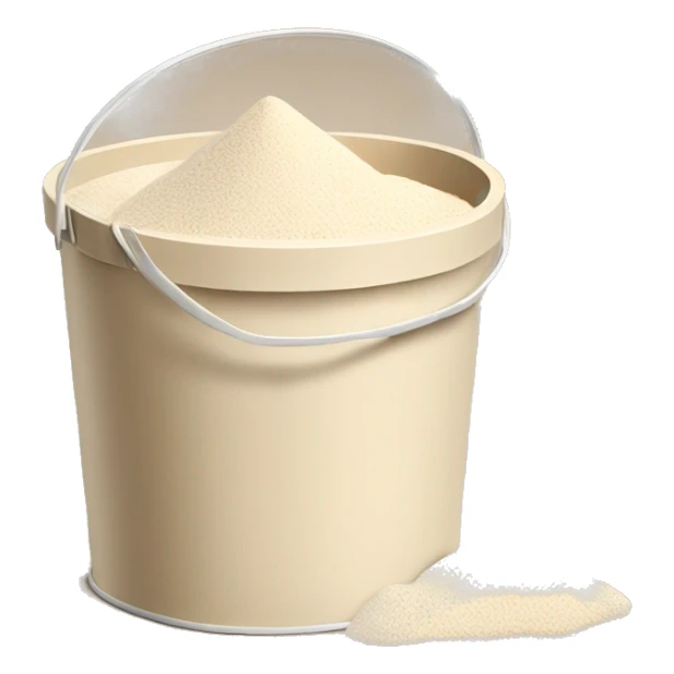 washing powder in a beige bucket sticker