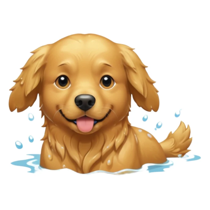 Full grown Golden retriever swimming sticker