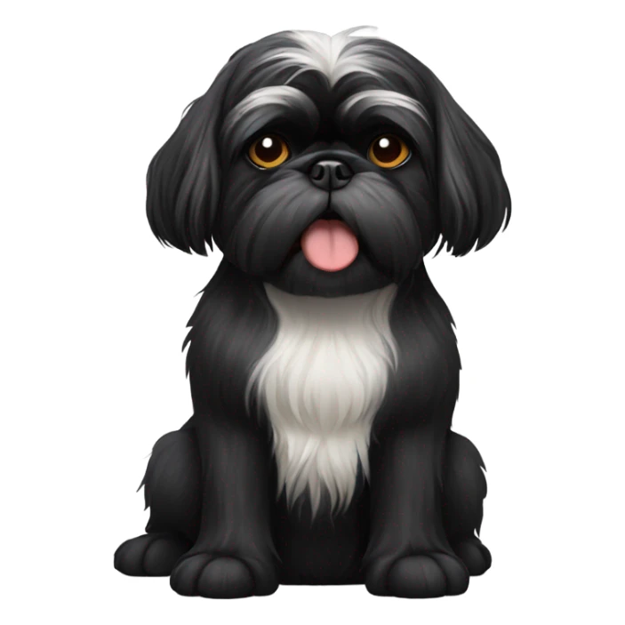 Black Shih Tzu expressing disgust sticker