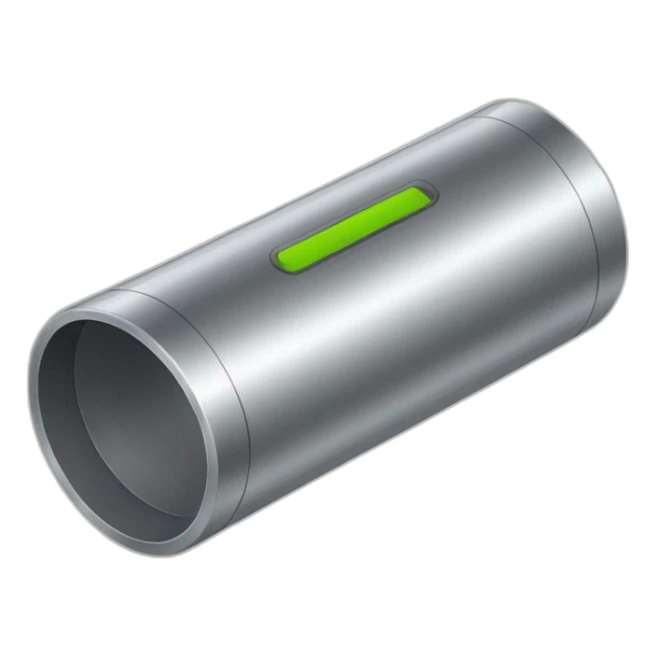 Metal Cylindrical metal measuring device with a flared top that is smaller than the flared bottom and skinny in the middle  sticker