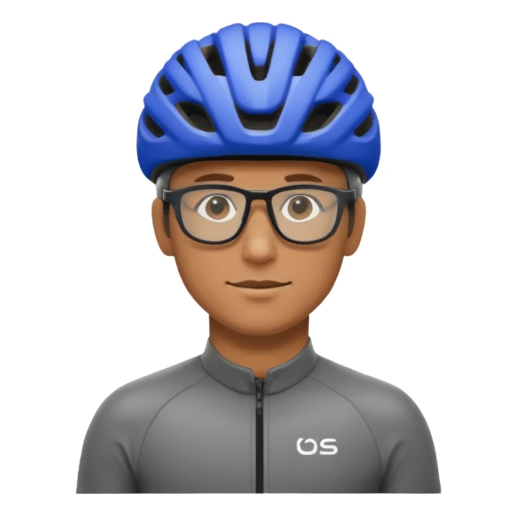 man wearing cycling helmet and glasses sticker